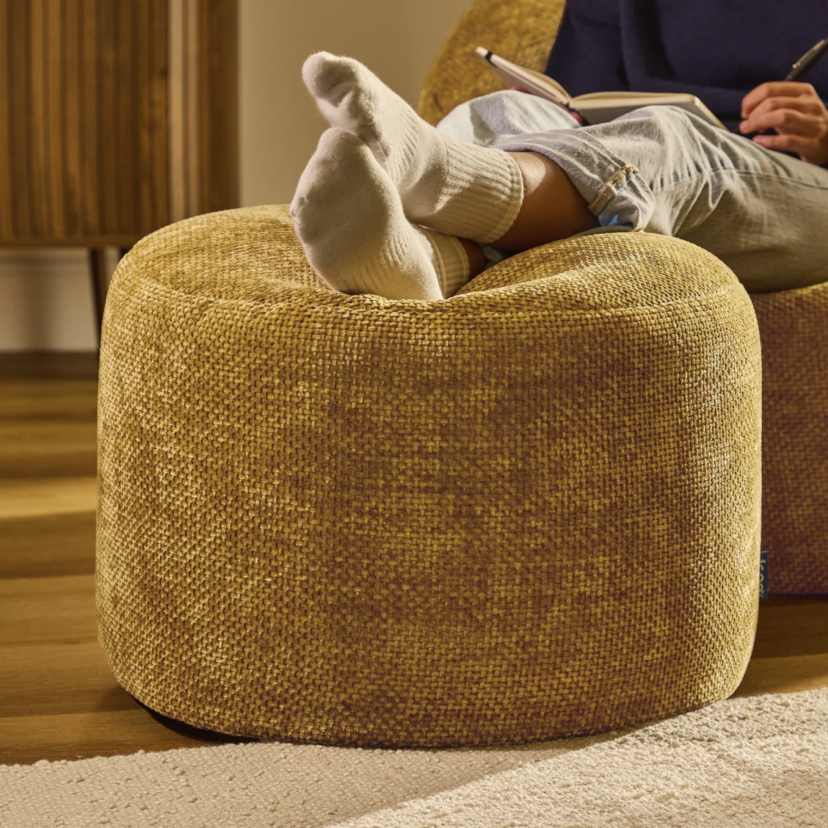 icon Milano Woven Chenille Footstool, Gold - Gold – image 2