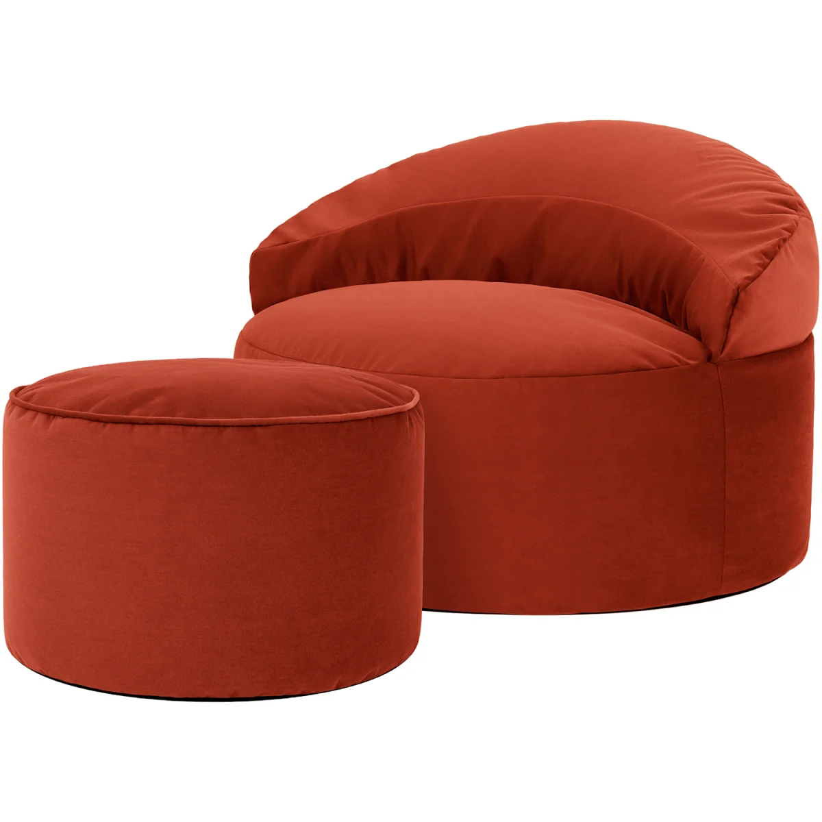 icon Orb Accent Chair and Milano Round Footstool Matt Velvet, Spicy Terracotta - Terracotta – image 6
