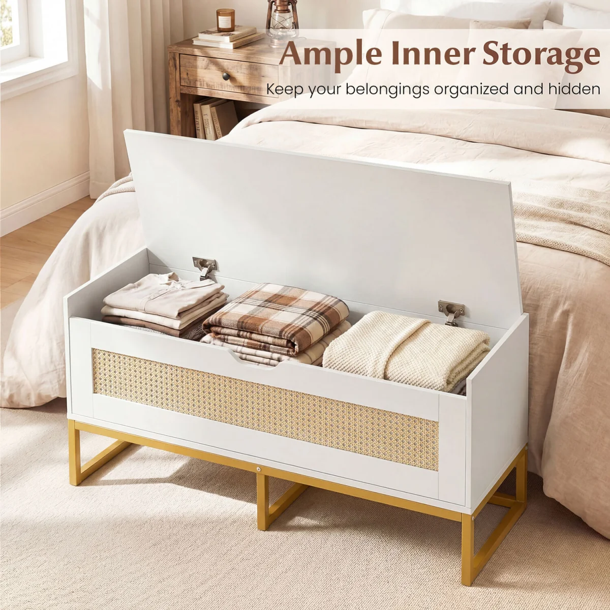 Rattan Storage Chest - White – image 3