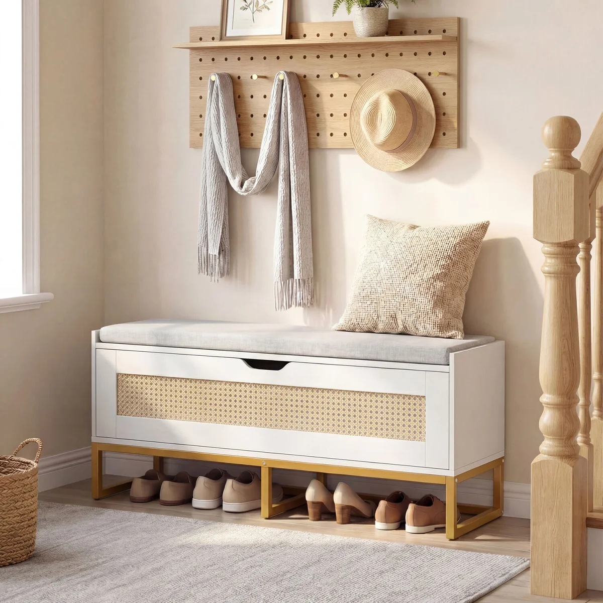 Rattan Storage Chest - White – image 5