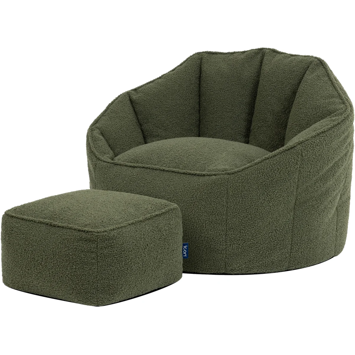 icon Boucle Sirena Accent Chair and Footstool Bundle, Olive - Olive – image 5
