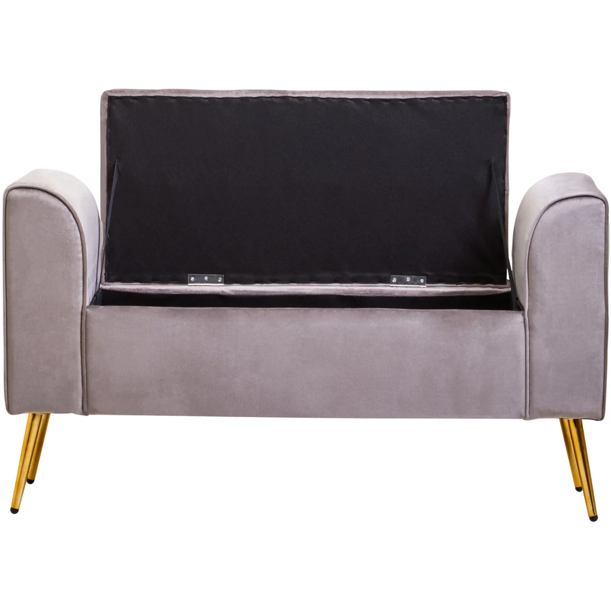 Loretta Mink Velvet Ottoman Storage Bench - Brown – image 3