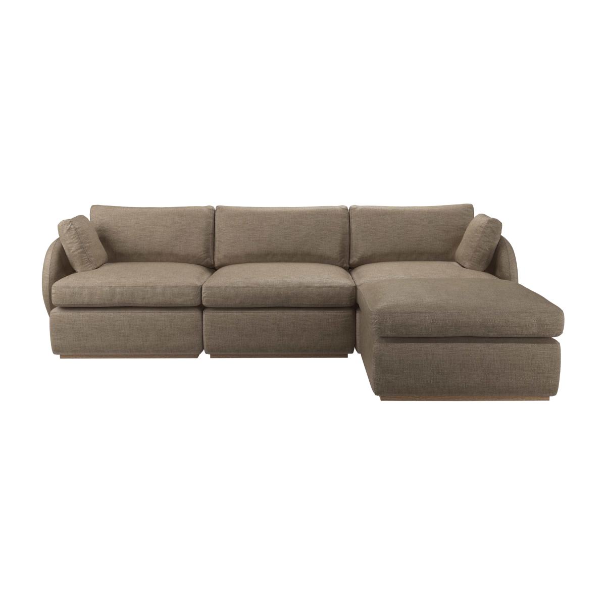 Ren Complete Set with Footstool in Greige Florence Textured Weave – image 1