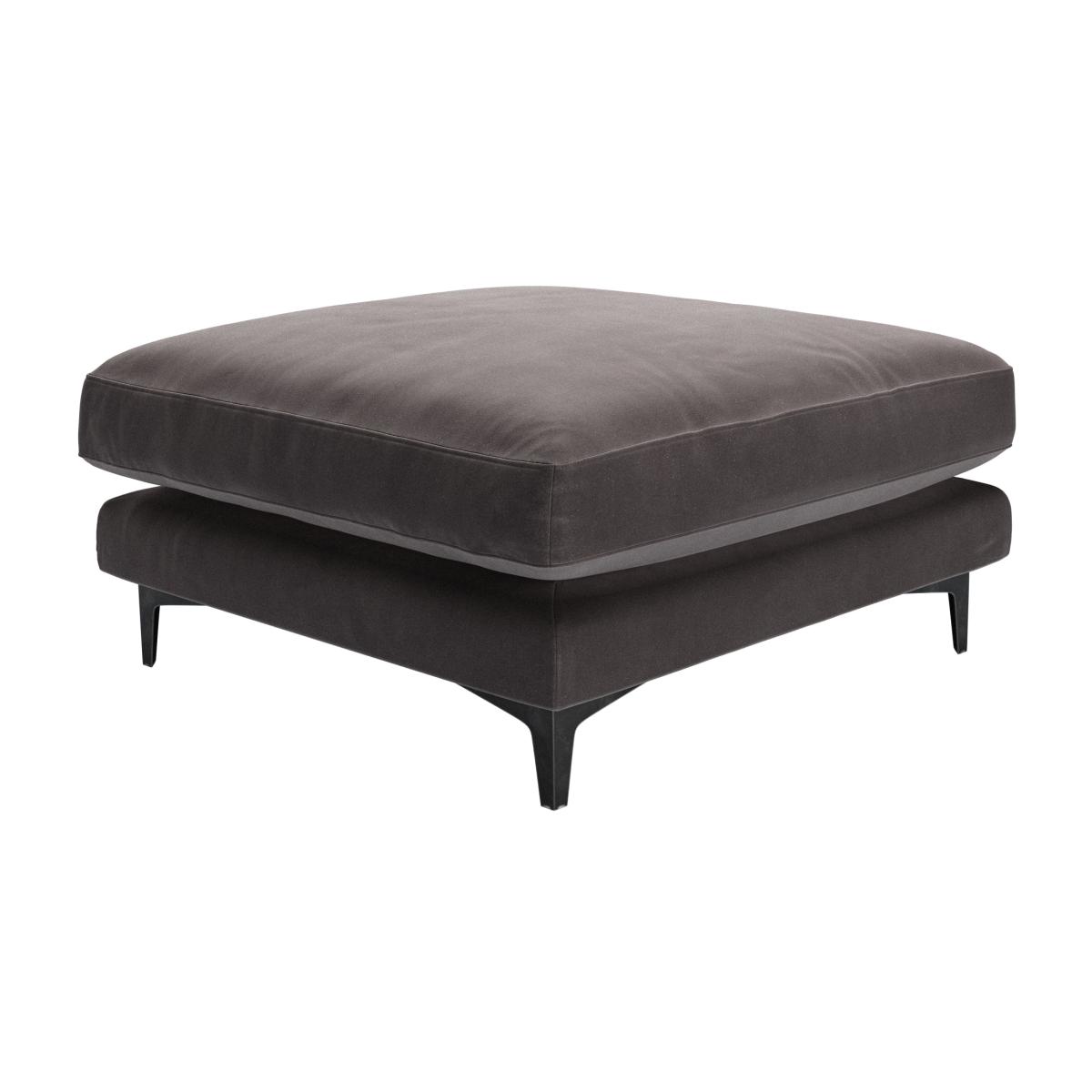 Boston Large Rectangular Footstool in Shale Aquaclean Clever Velvet – image 1