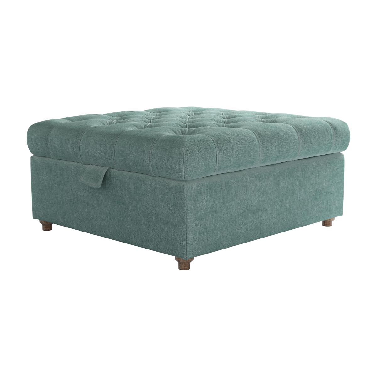Valentin Medium Square Storage Footstool in Sea Spray Aquaclean Clever Chenille – image 1