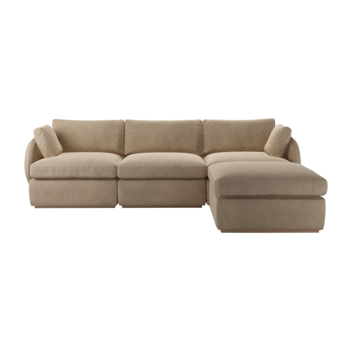 Ren Complete Set with Footstool in Fawn Aquaclean Clever Velvet – image 1