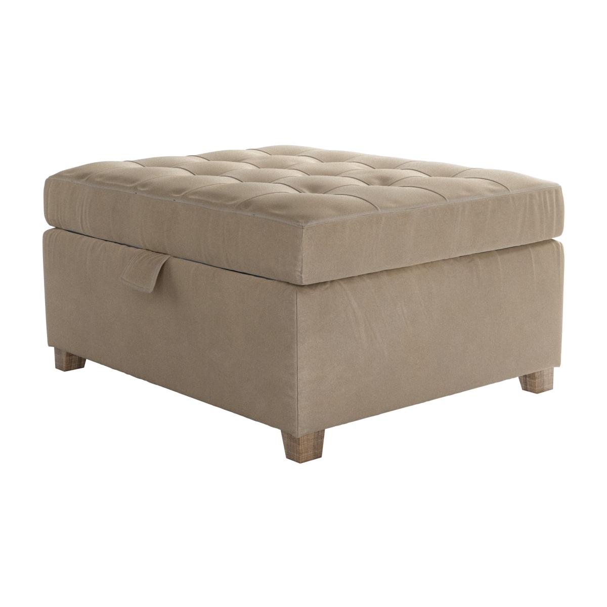Club Small Rectangular Storage Footstool in Fawn Aquaclean Clever Velvet – image 1