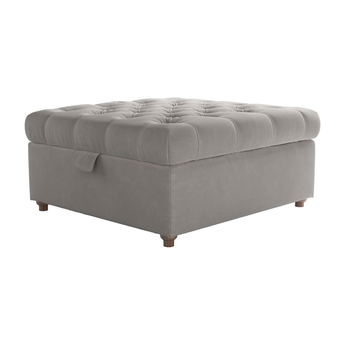 Valentin Medium Square Storage Footstool in Nimbus Aquaclean Clever Velvet – image 1