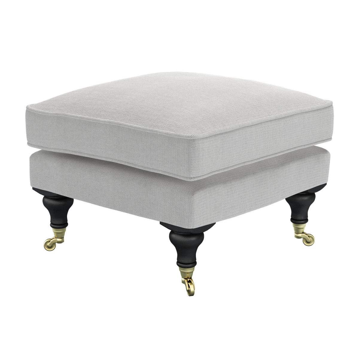 Bluebell Medium Square Footstool in Moonstone Speckled Chenille