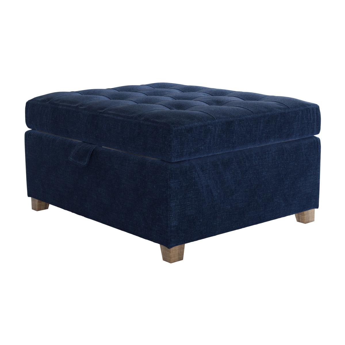 Club Small Rectangular Storage Footstool in Port Royal Aquaclean Clever Chenille – image 1