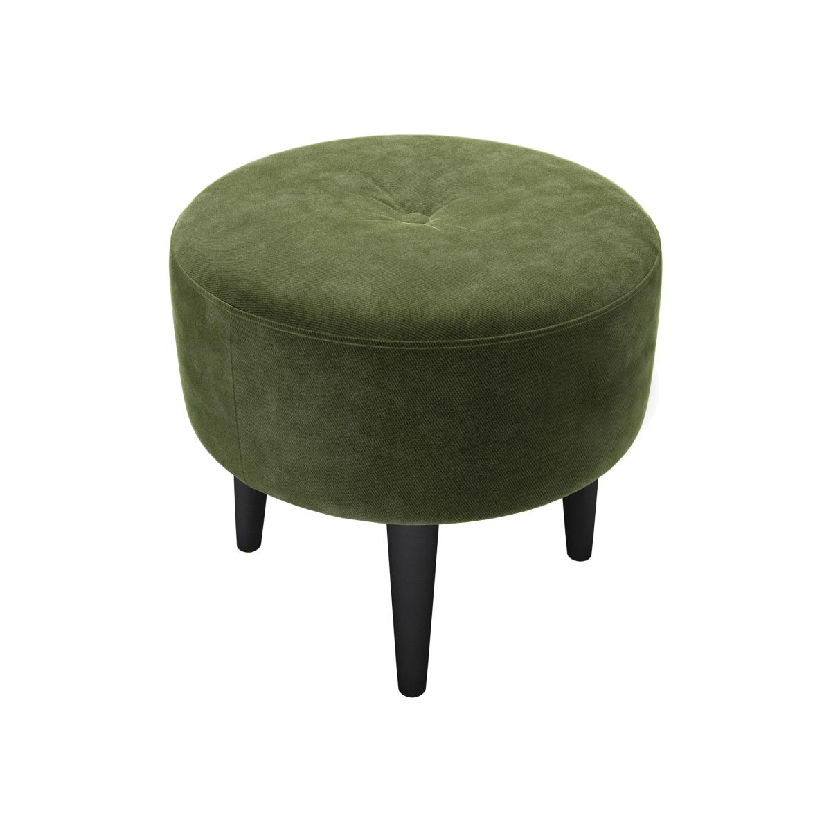 Jack Round Footstool in Green Velvet – image 1