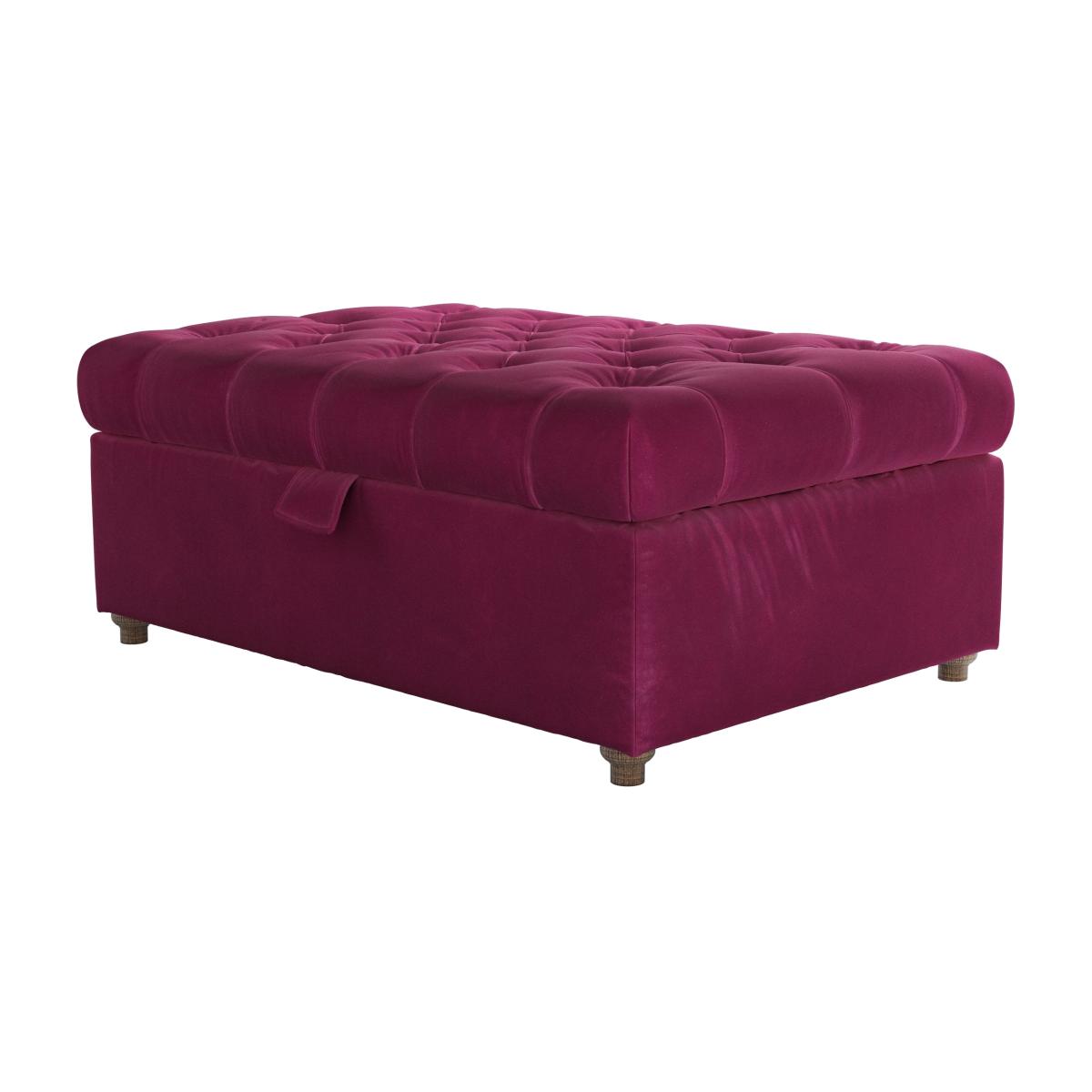 Valentin Medium Rectangular Storage Footstool in Persian Rose Smart Velvet – image 1