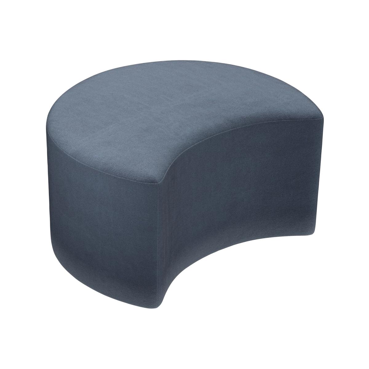 Luna Half Moon Footstool in Skyfall Cotton Matt Velvet – image 1