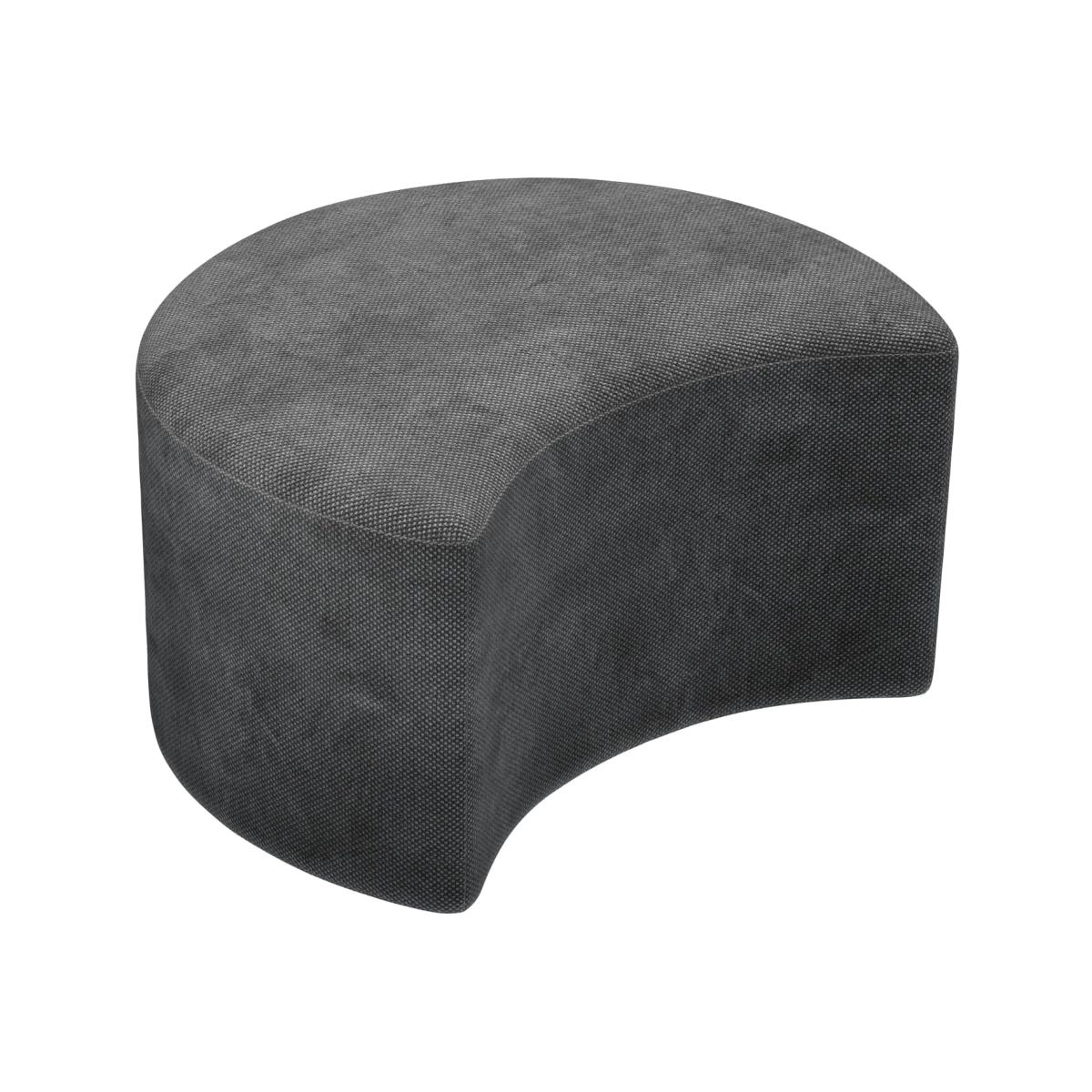 Luna Half Moon Footstool in Raven Speckled Chenille – image 1