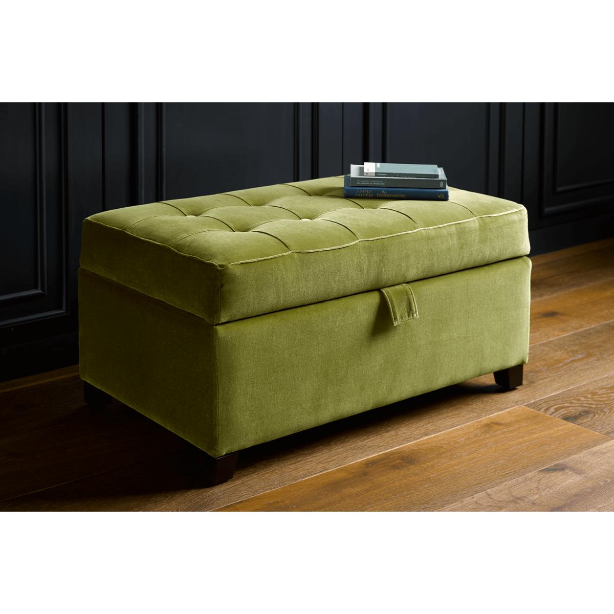 Club Small Rectangular Storage Footstool in Skyfall Cotton Matt Velvet – image 2