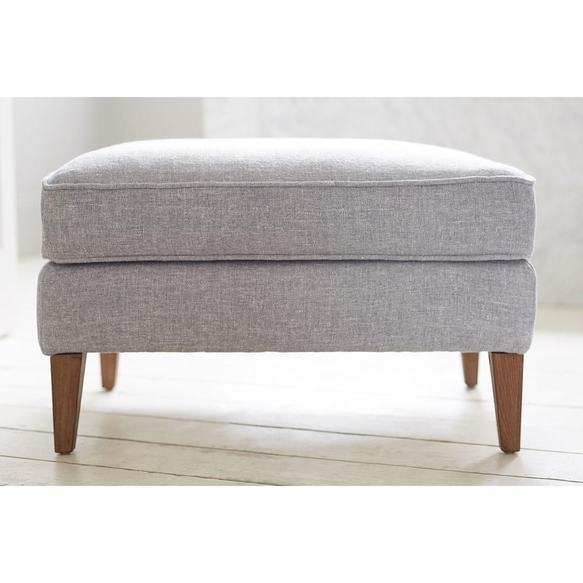 Iggy Medium Rectangular Footstool in Cornflower Silky Jacquard Weave – image 4