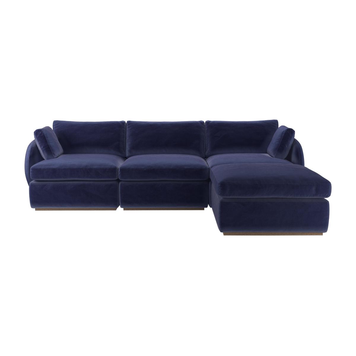 Ren Complete Set with Footstool in Prussian Blue Cotton Matt Velvet – image 1