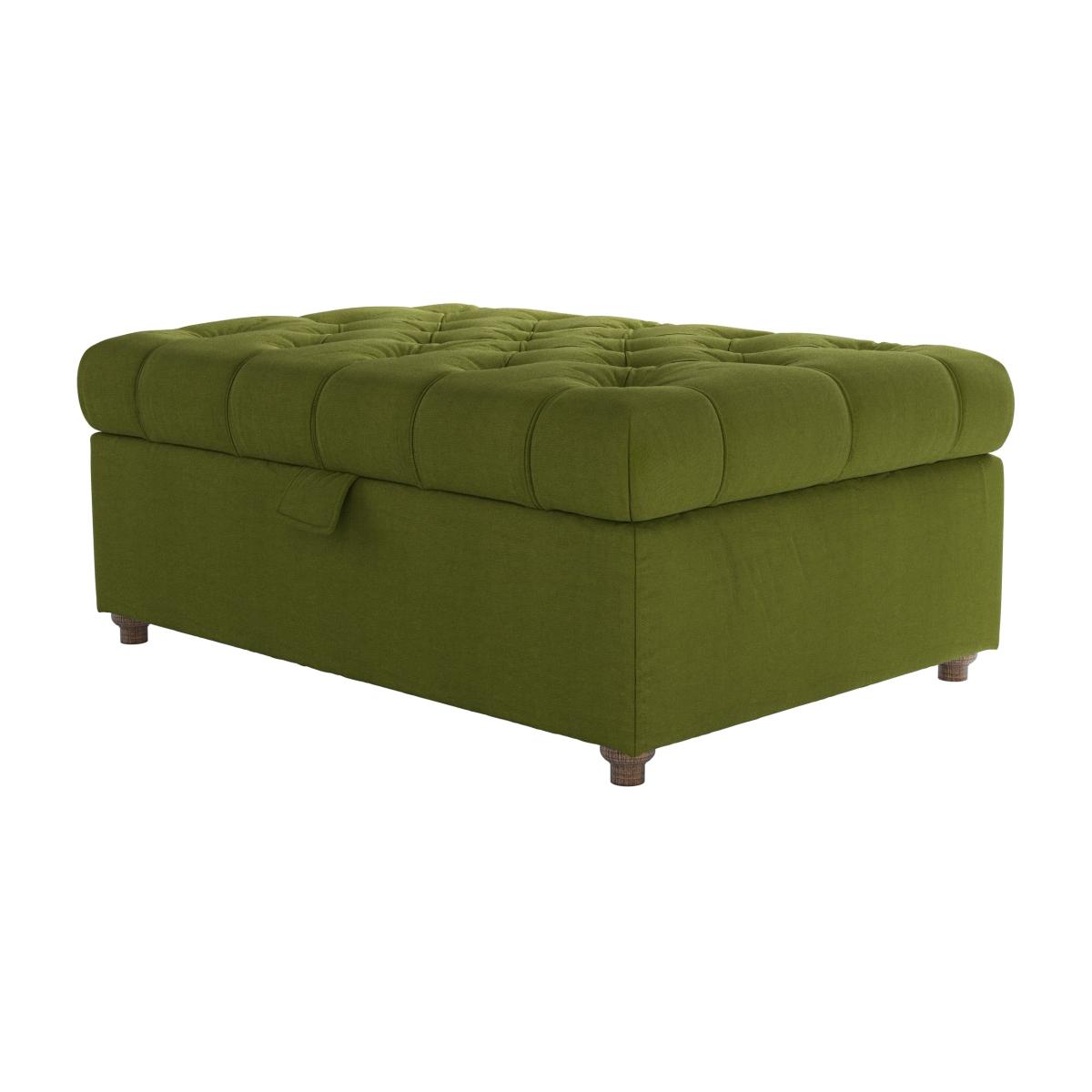 Valentin Medium Rectangular Storage Footstool in Vine Leaf Organic Smart Cotton – image 1