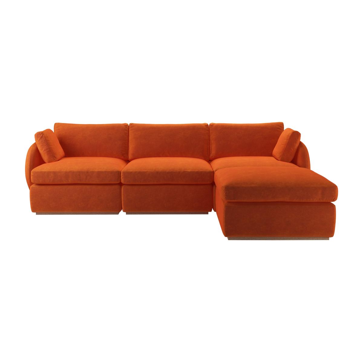 Ren Complete Set with Footstool in Paprika Smart Velvet – image 1