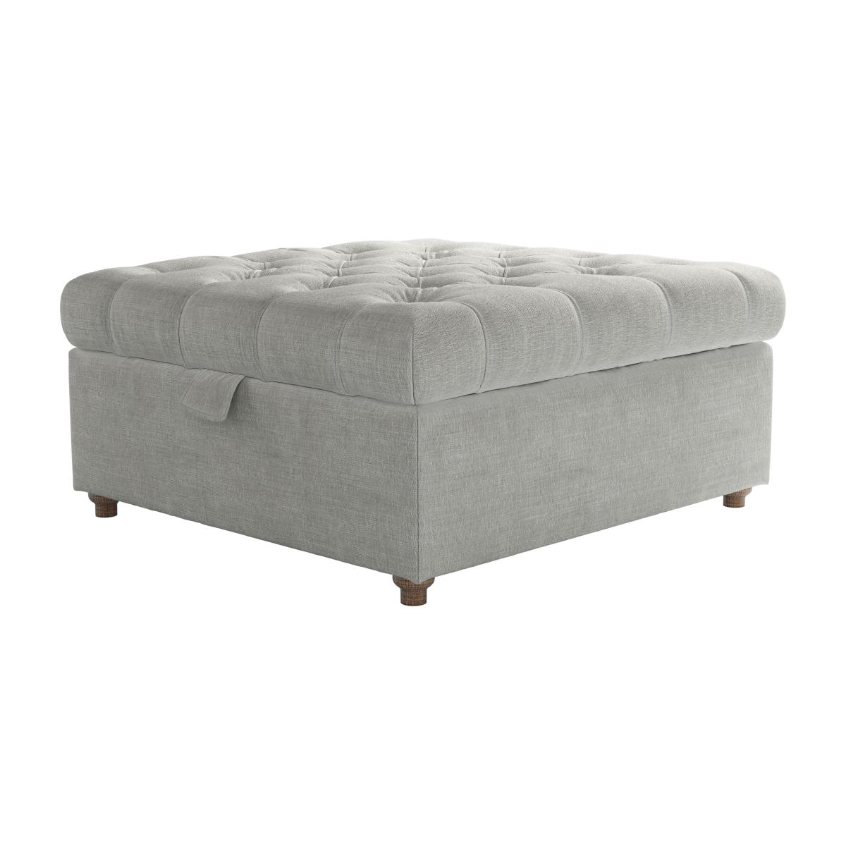 Valentin Medium Square Storage Footstool in Fog Aquaclean Clever Chenille – image 1
