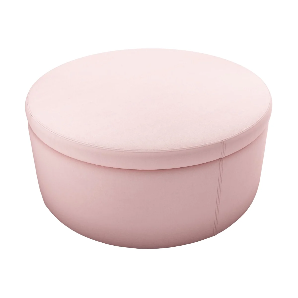 Luna Large Round Storage Footstool in Rhubarb Smart Cotton - sofa.com
