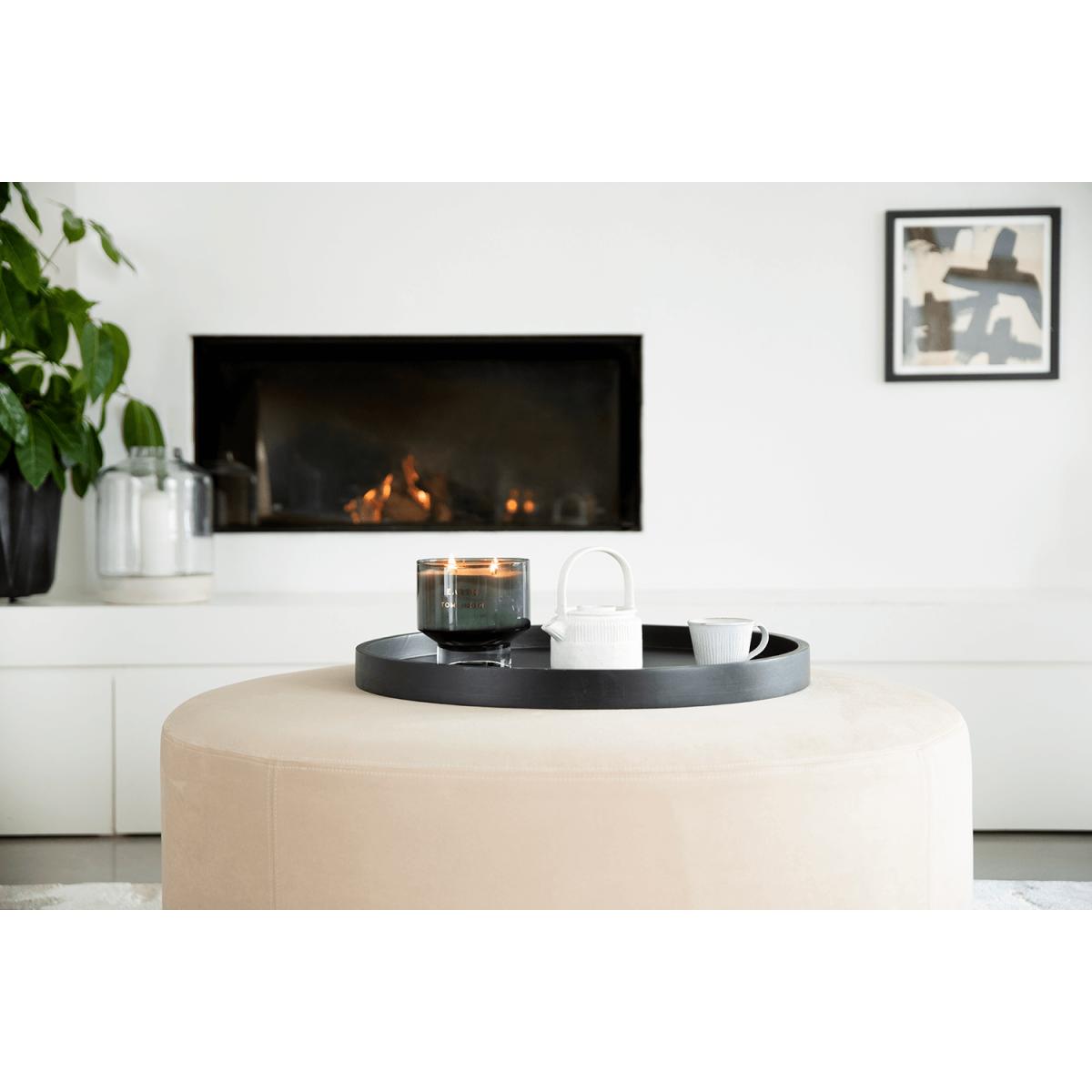 Luna Half Moon Footstool in Jasmine Silky Jacquard Weave – image 3