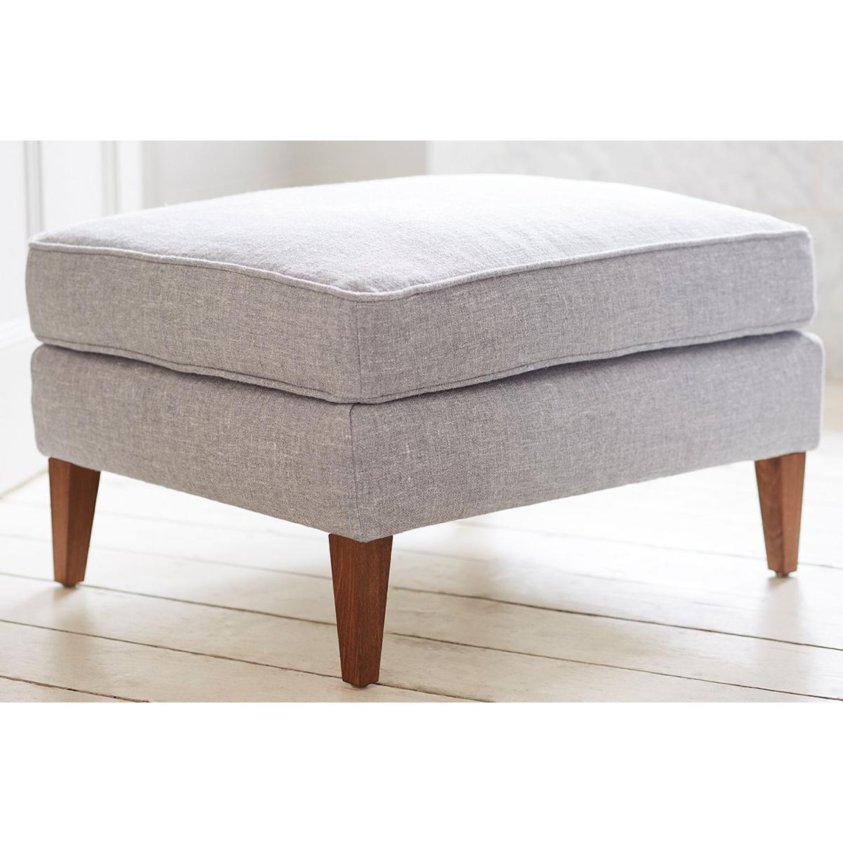 Iggy Medium Rectangular Footstool in Mineral Mist Speckled Chenille – image 2