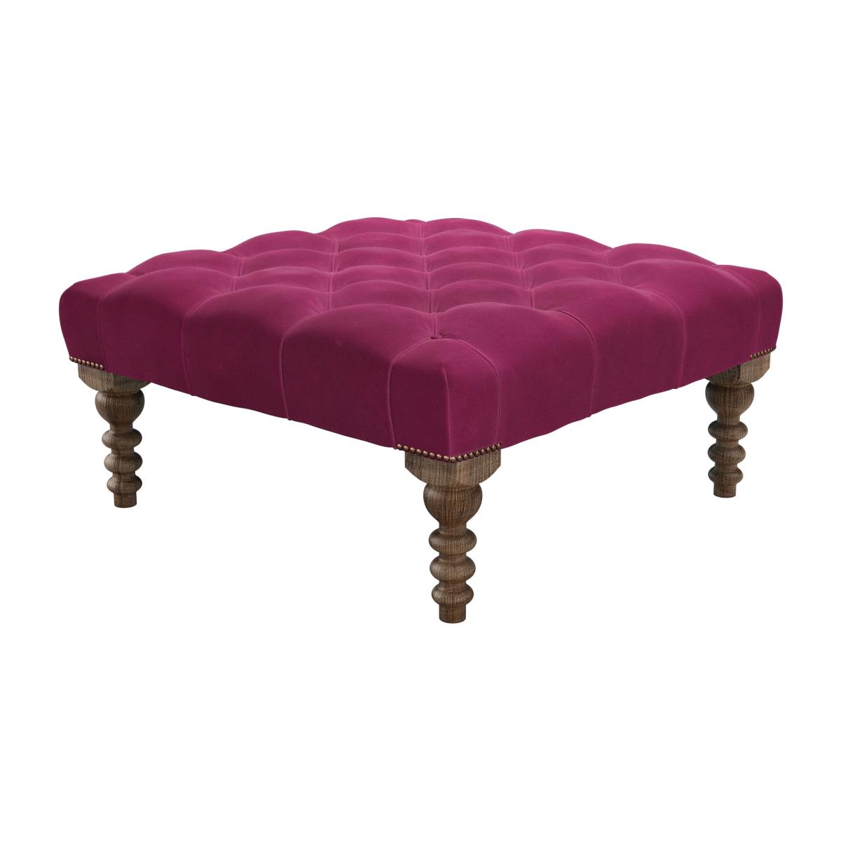 Valentin Medium Square Footstool in Persian Rose Smart Velvet – image 1