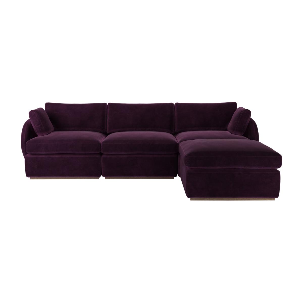 Ren Complete Set with Footstool in Damson Smart Velvet – image 1