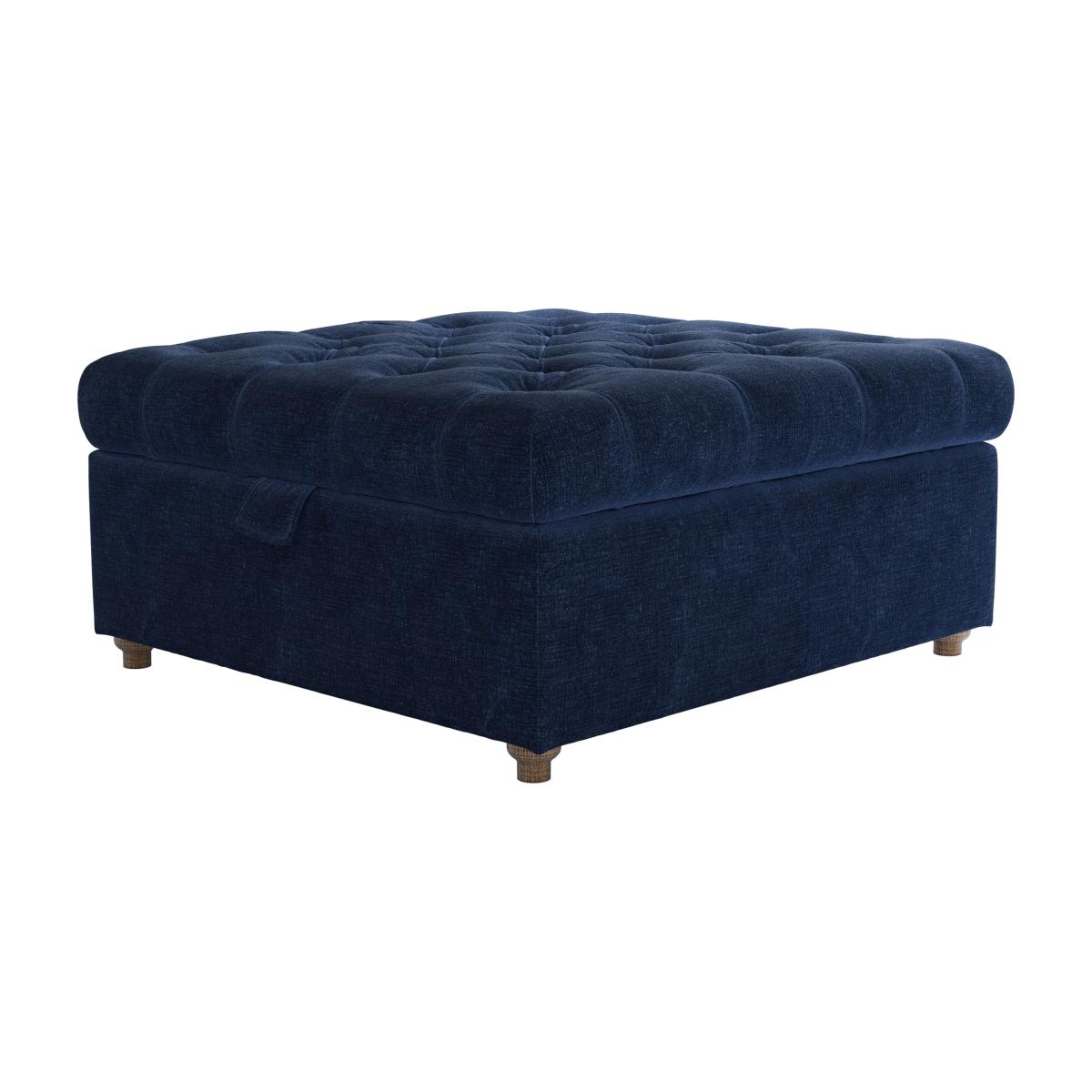 Valentin Medium Square Storage Footstool in Port Royal Aquaclean Clever Chenille – image 1