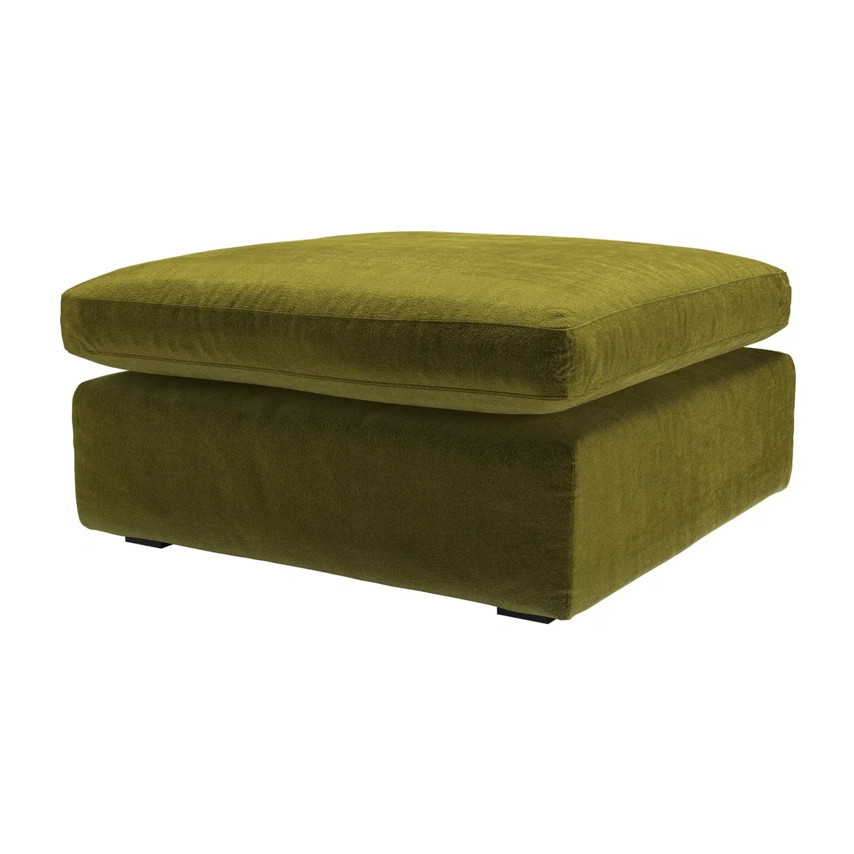 Long Island Slim Medium Rectangular Footstool in Olive Cotton Matt Velvet - sofa.com – image 1