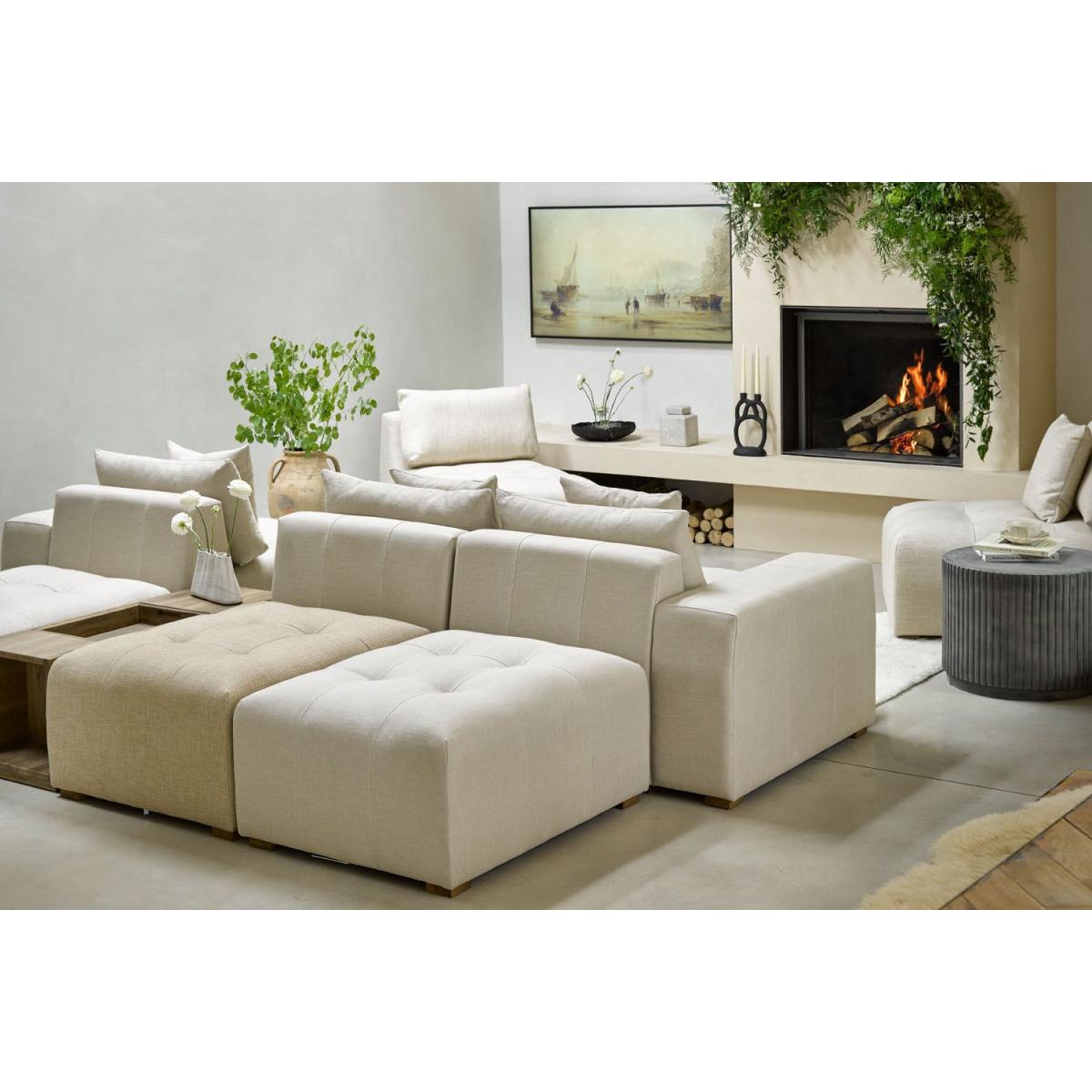 Romy Footstool End Unit in Turmeric Powdered Leather – image 3