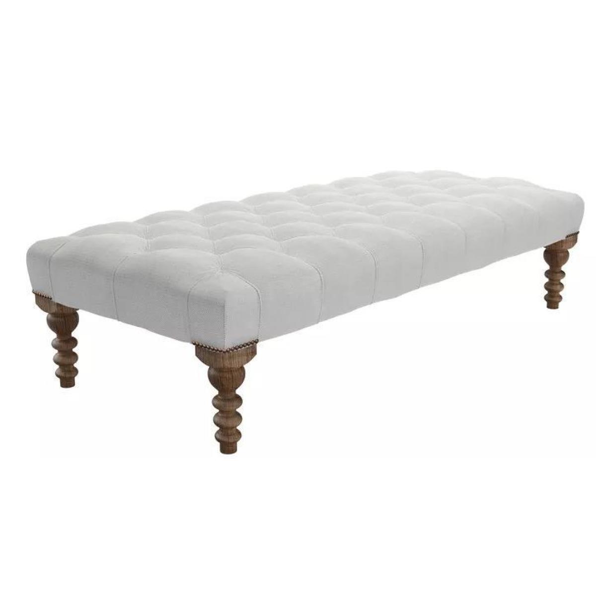 Valentin Medium Rectangular Footstool in Shale Aquaclean Clever Velvet – image 2