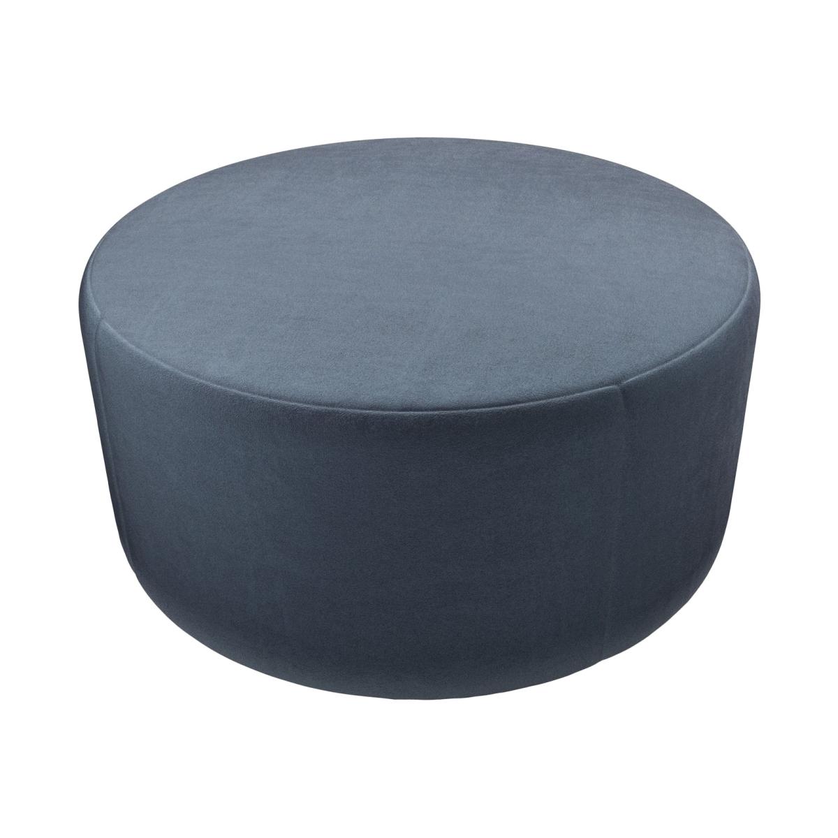 Luna Large Round Footstool in Skyfall Cotton Matt Velvet – image 1