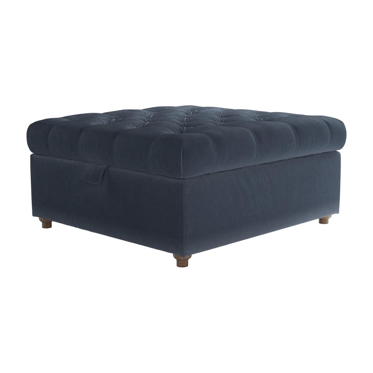 Valentin Medium Square Storage Footstool in Skyfall Cotton Matt Velvet – image 1