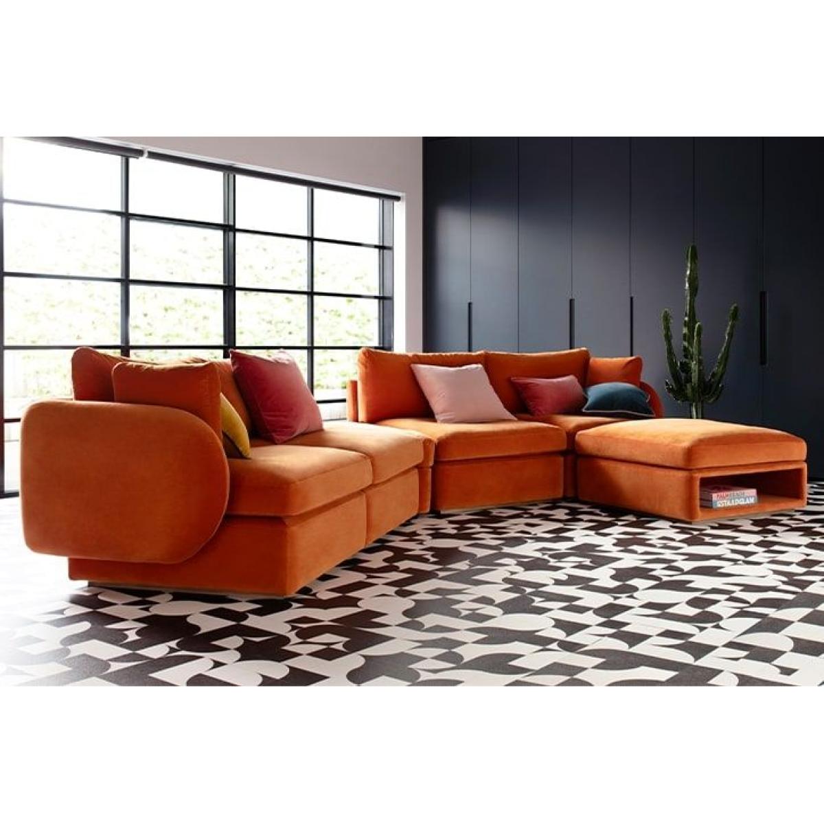 Ren Footstool in Pinot Noir Norfolk Cotton – image 7