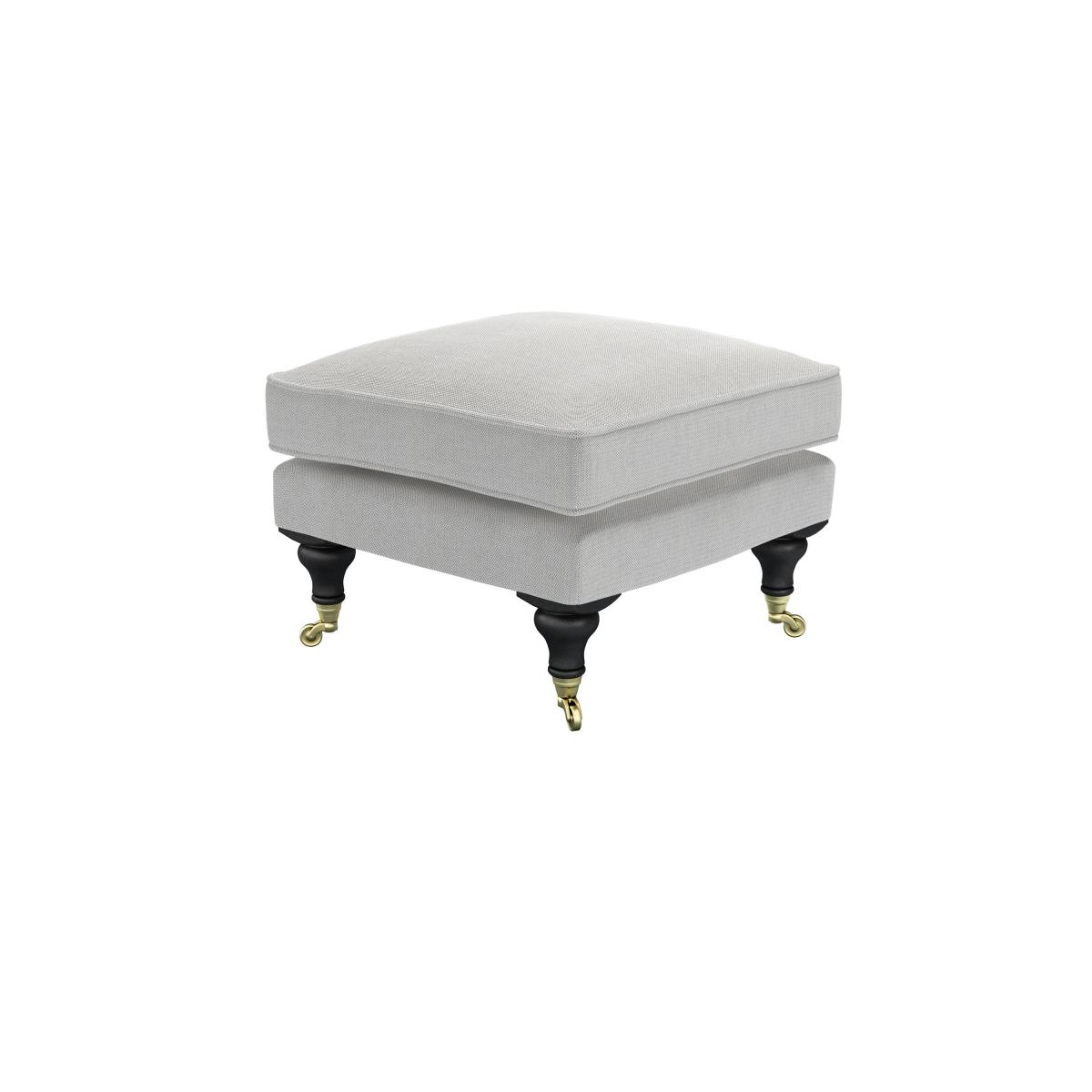 Bluebell Small Square Footstool in Cornflower Silky Jacquard Weave – image 2