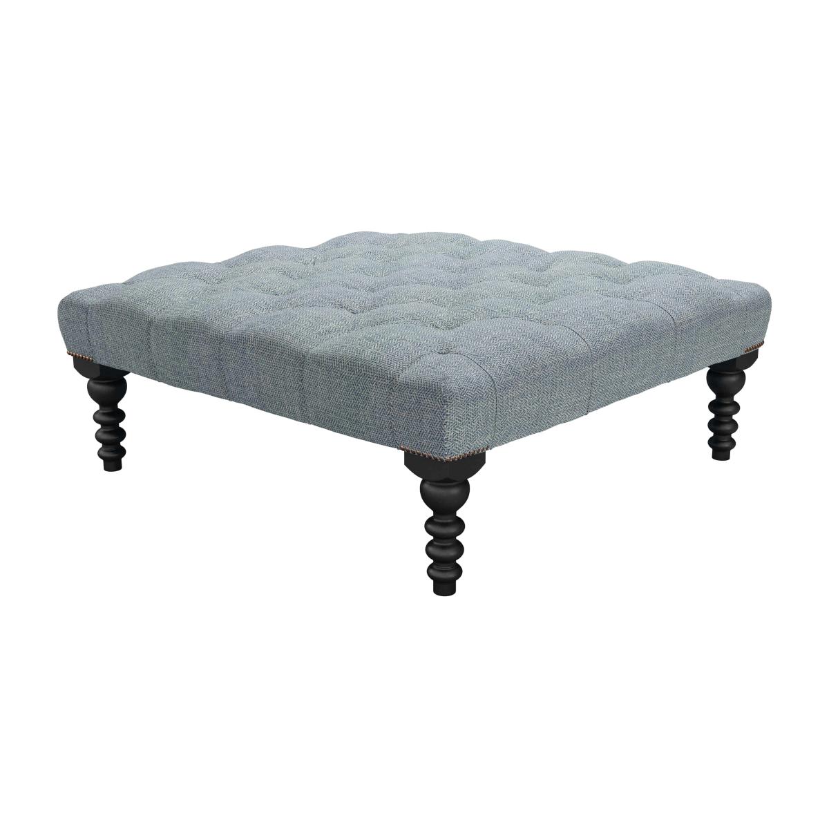Valentin Large Square Footstool in Cornflower Silky Jacquard Weave – image 1