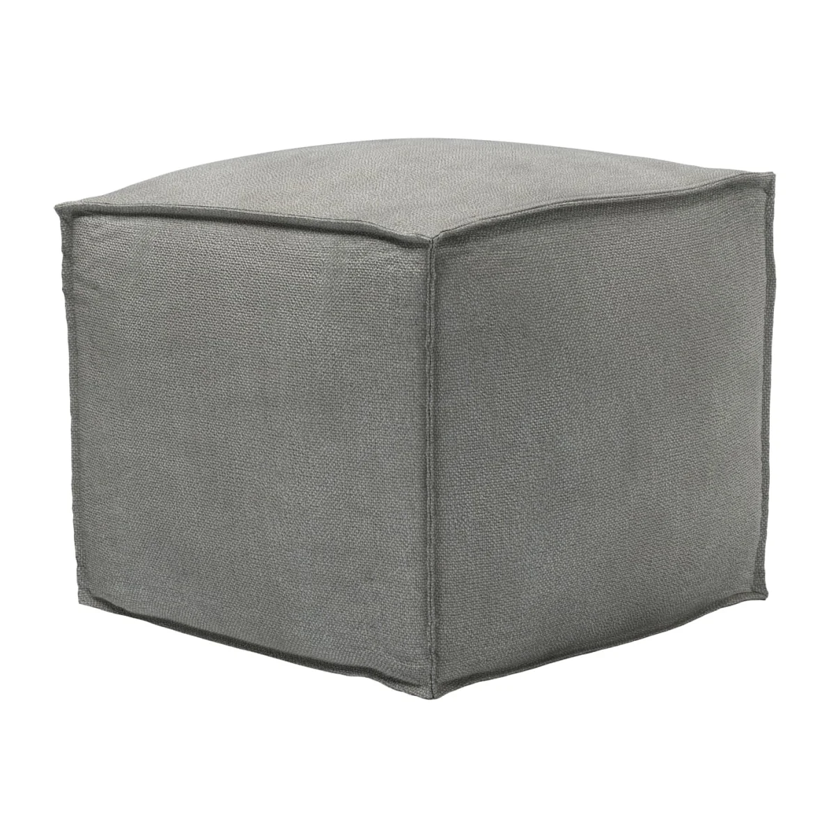Isaac Small Square Footstool in Mushroom Heathland Weave - sofa.com
