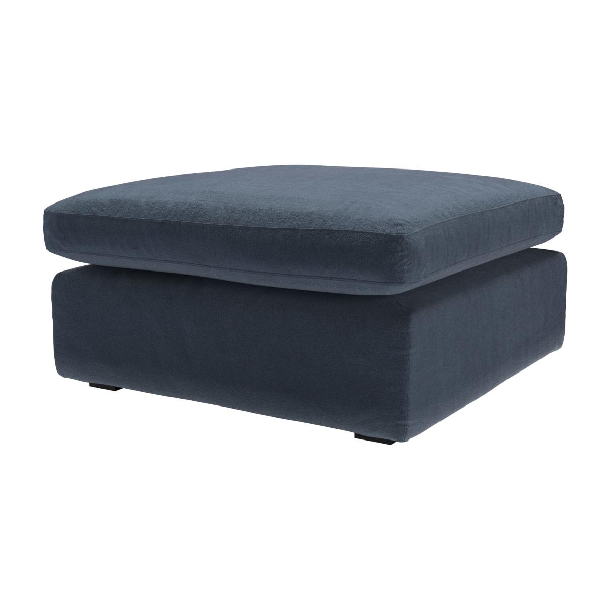 Long Island Slim Medium Rectangular Footstool in Skyfall Cotton Matt Velvet – image 1