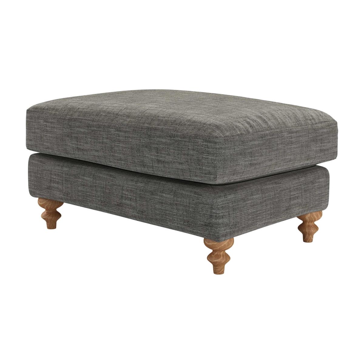 Teddy Large Rectangular Footstool in Liquorice Baylee Multi-Tone Viscose Linen – image 1
