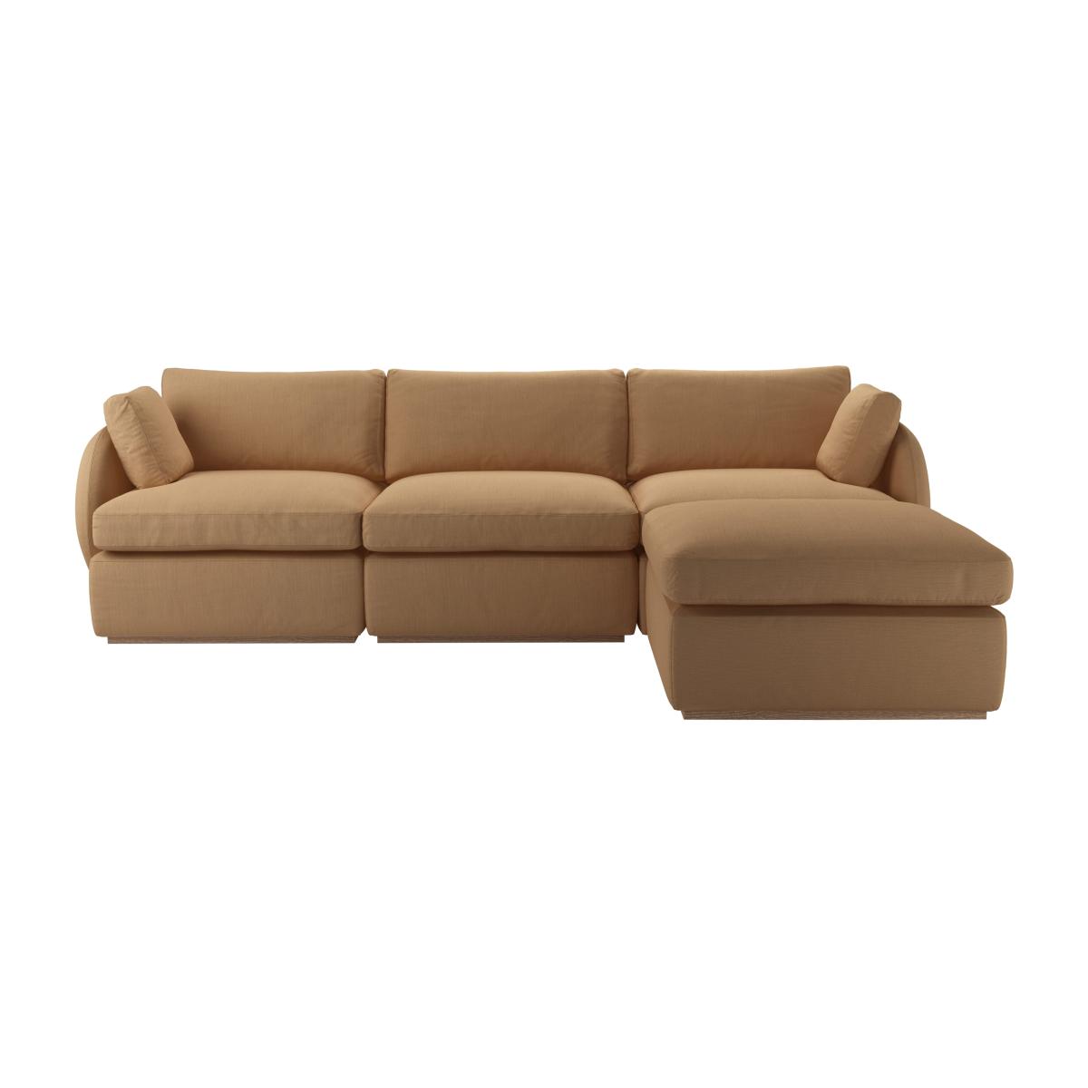 Ren Complete Set with Footstool in Pecan Brushed Linen Cotton – image 1