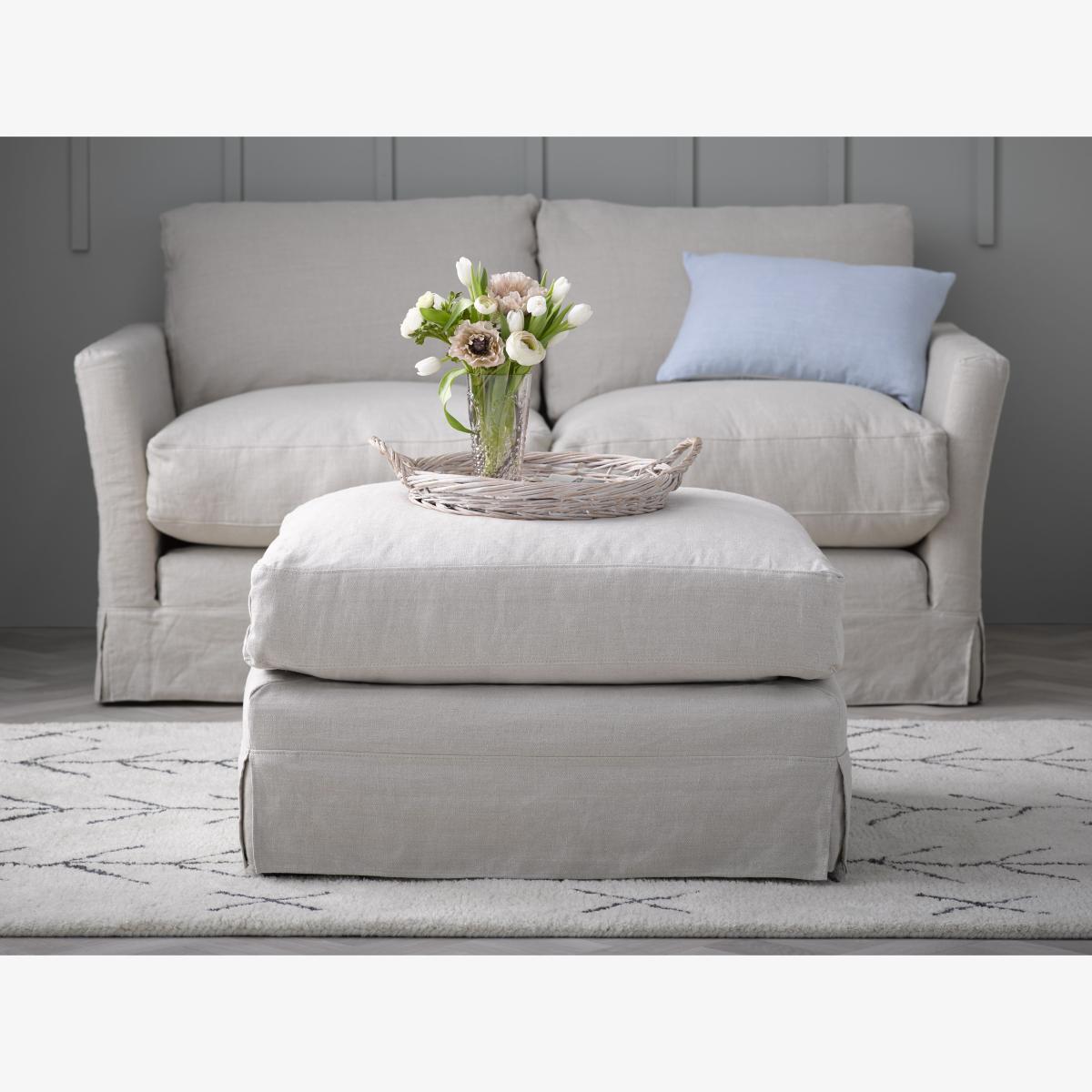 Otto Large Rectangular Footstool in Shearling Hygge Chunky Weave