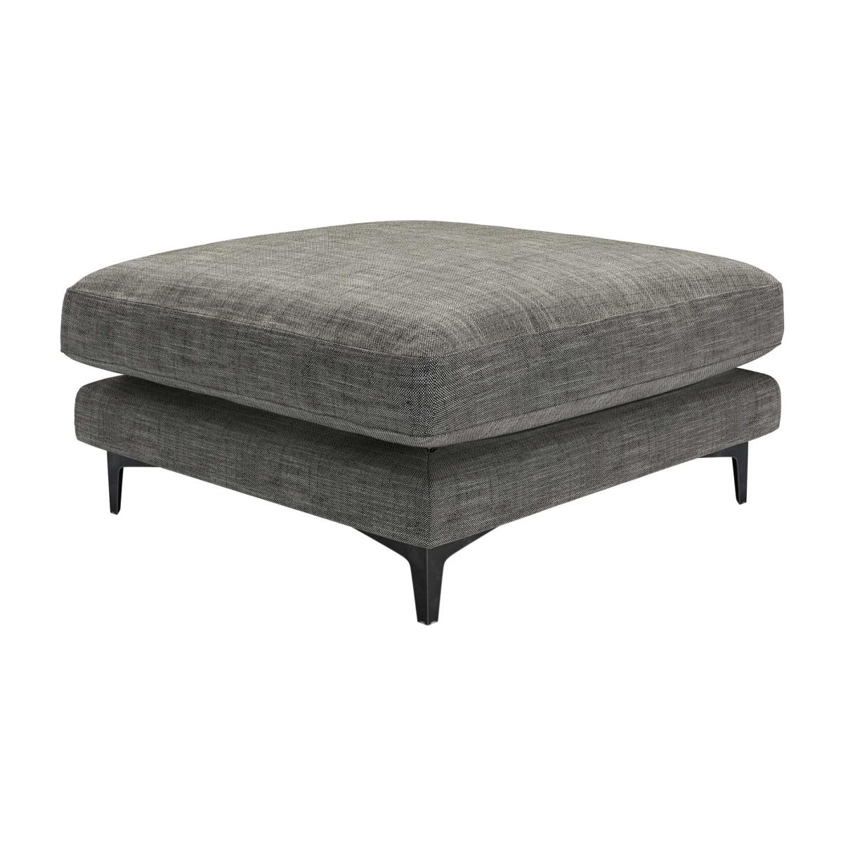 Boston Large Rectangular Footstool in Liquorice Baylee Multi-Tone Viscose Linen – image 1