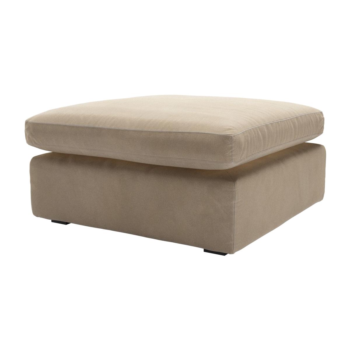 Long Island Slim Medium Rectangular Footstool in Fawn Aquaclean Clever Velvet – image 1