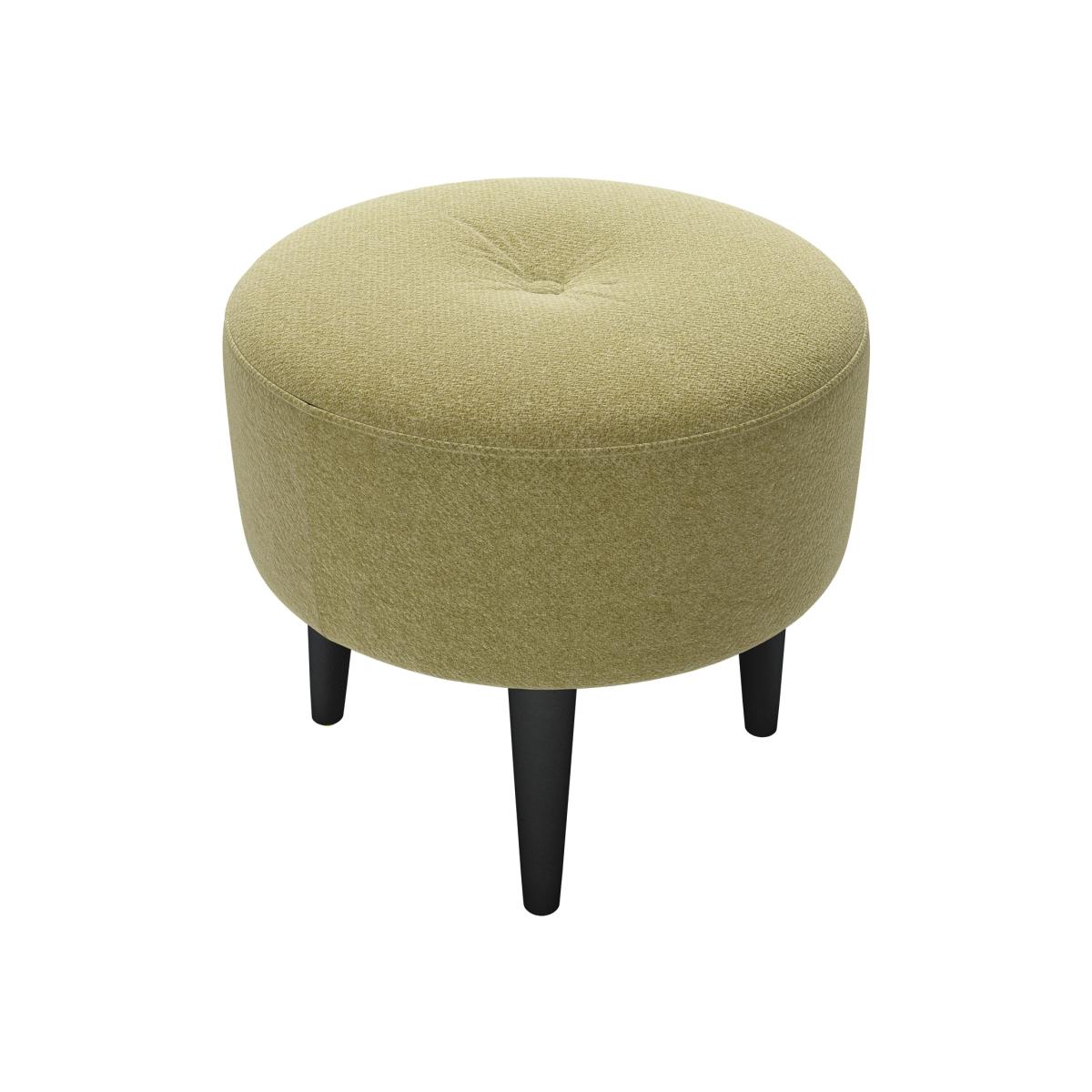 Jack Small Round Footstool in Light Green Soft Textured