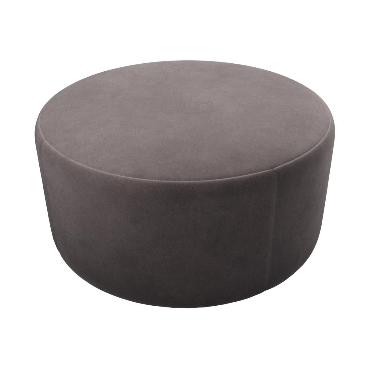 Luna Large Round Footstool in Shale Aquaclean Clever Velvet – image 1