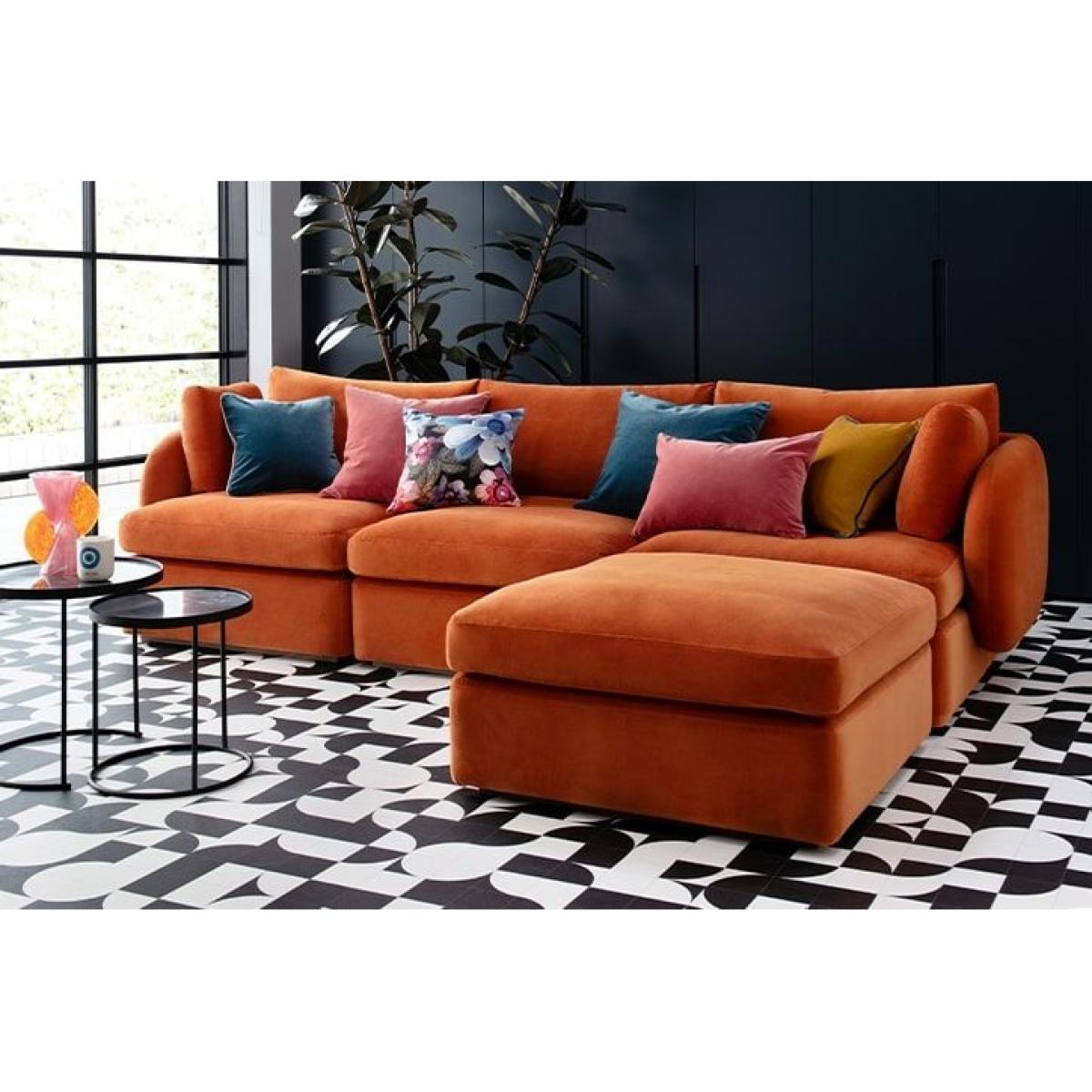 Ren Footstool in Dusty Rose Cotton Matt Velvet – image 3