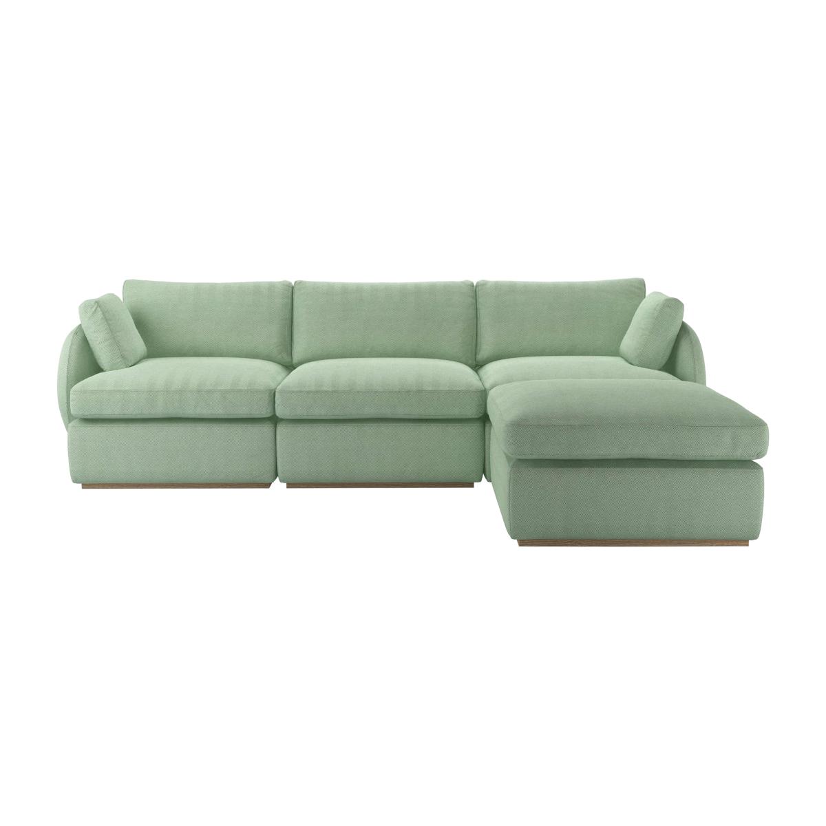 Ren Complete Set with Footstool in Miami House Herringbone Weave – image 1