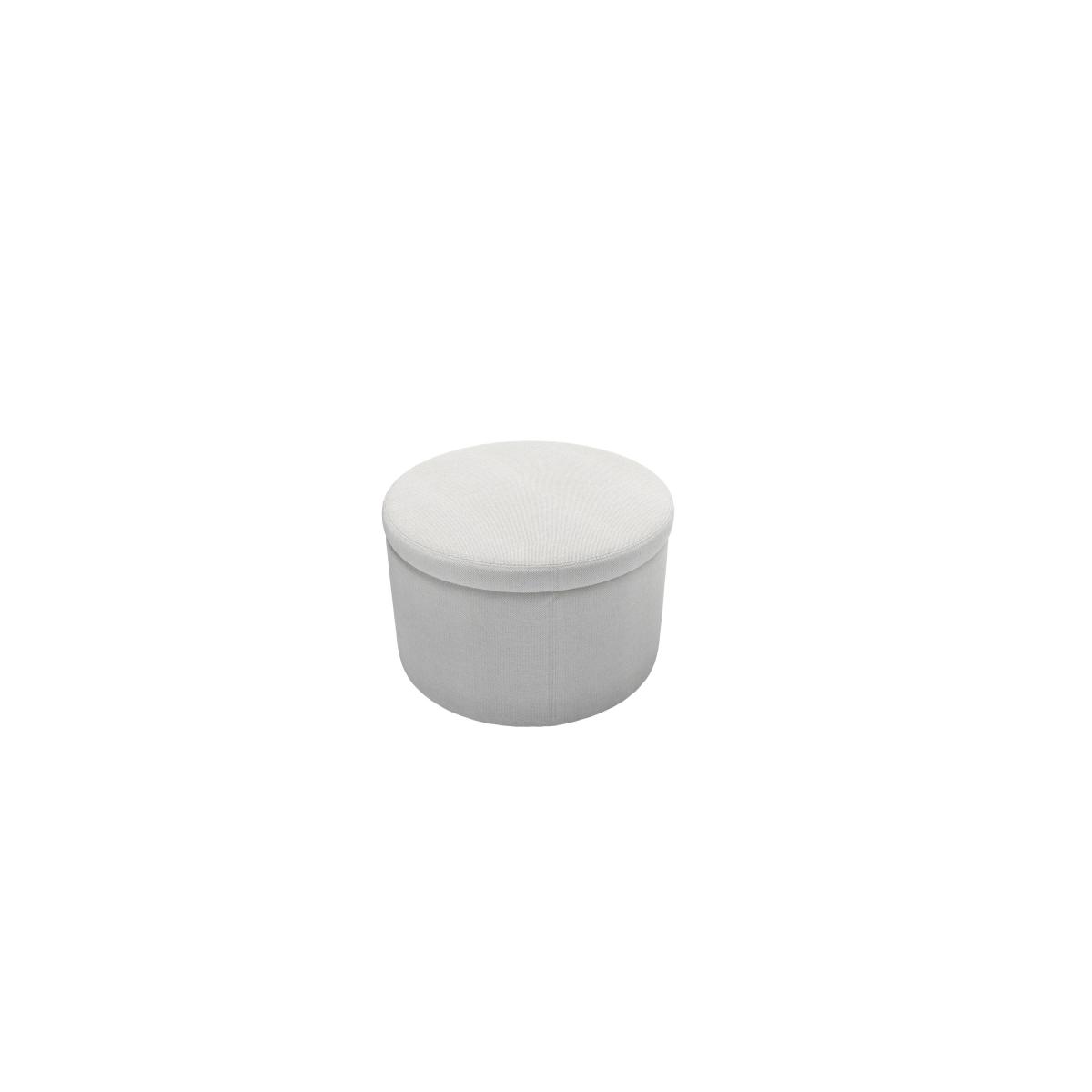 Luna Small Round Storage Footstool in Pampas Hygge Smart Linen – image 2